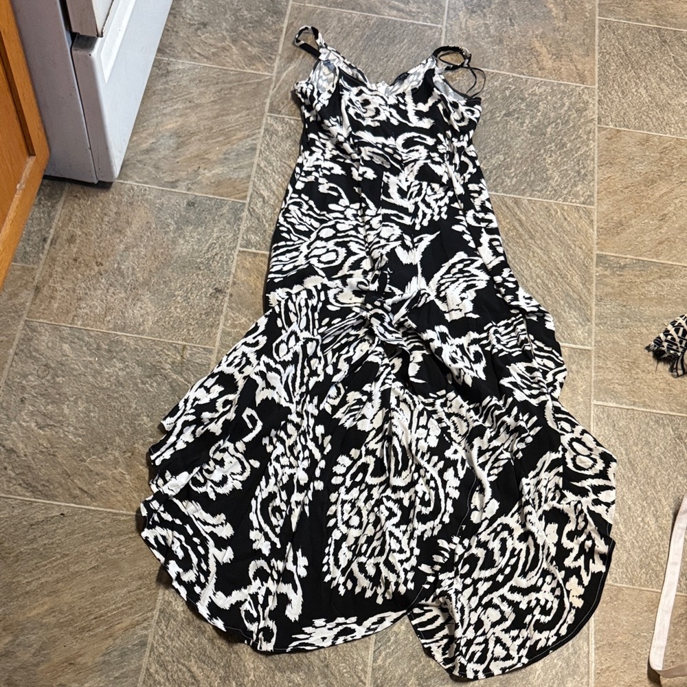 1. State Black and White Maxi Dress